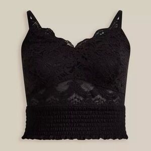 Torrid Lace Smocked Crop Top